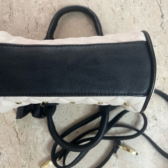 Betsey Johnson Cream and Gold Accent Mini Purse with Cross-Over Strap - Picture 6 of 8